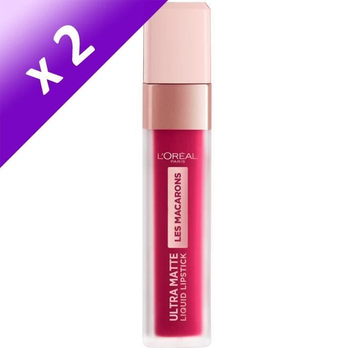 Lot De 2 - L'Oréal Paris Infaillible Rouge à Lèvres Liquide Ultra-Mat 838 Berry Cherry