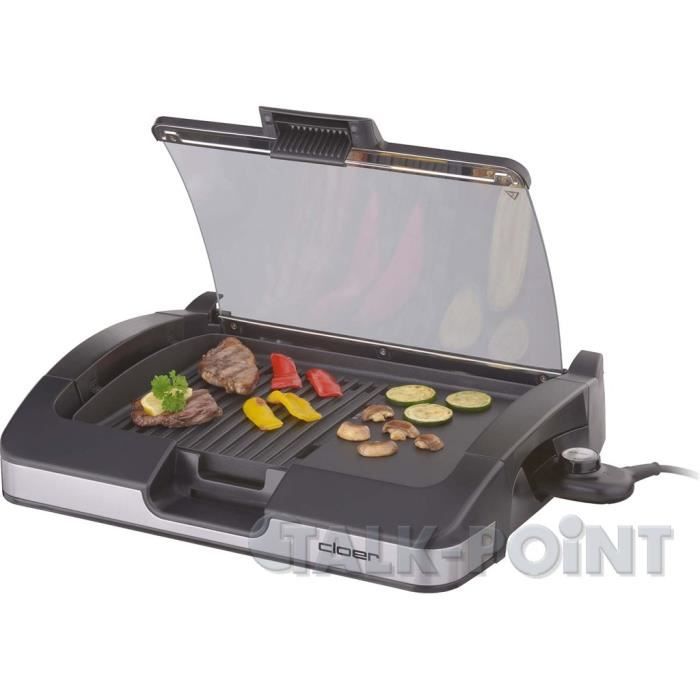 Cloer 6725 Table Grill avec plateau en verre
