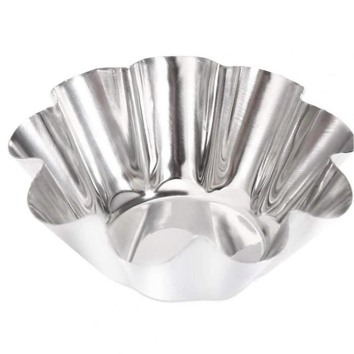 6 pcs acier inoxydable Œuf tart moule mini cupcake moule non bâton gâteau tarte faisant moulage à la maison de cuisson de cuisson d'