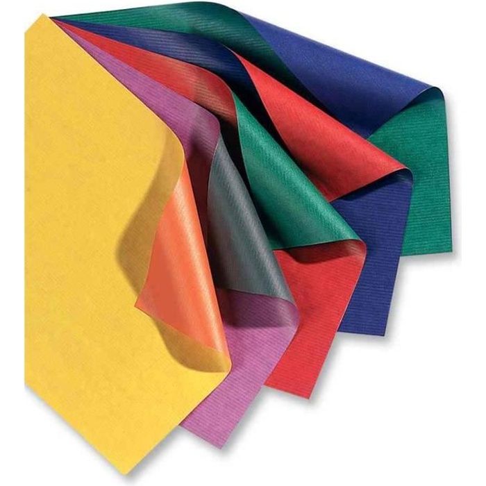 Rouleau Papier cadeau Kraft Bicolor 70 cm x 2 m Jaune/orange