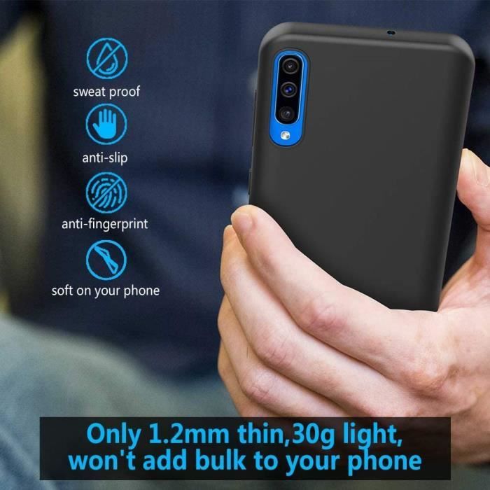 Coque + 2X vitre Verre trempé pour Galaxy A10 Ultra Fin Silicone Gel TPU Souple, Housse Etui de Protection Bumper pour Samsung