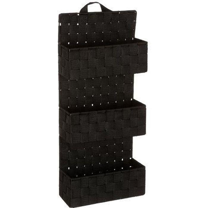 Etagère panier 3 niveaux à suspendre - H. 56,5 cm - Noir