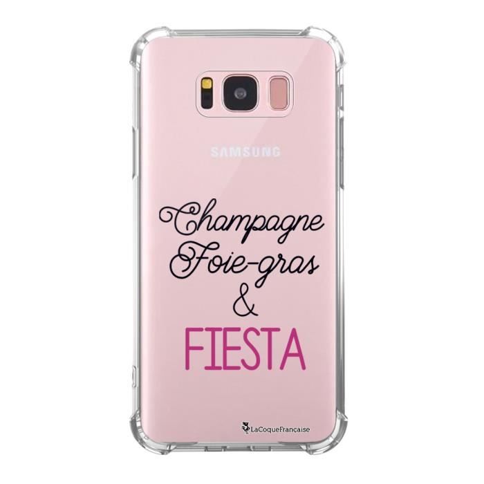 Coque Samsung Galaxy S8 anti-choc souple avec angles renforcés transparente Champagne Foie gras et Fiesta Tendance La Coque Francais