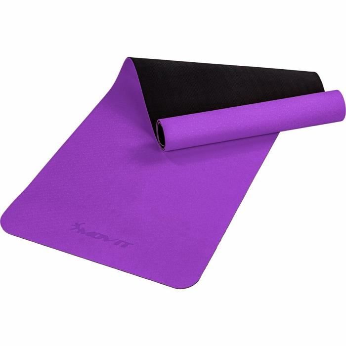 MOVIT Tapis de gymnastique TPE, tapis de pilates, tapis d’exercice premium, tapis de yoga, 190 x 60 x 0,6 cm, violet