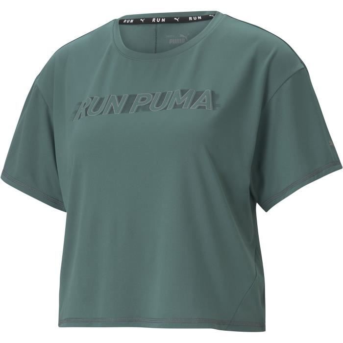 PUMA - T-shirt running - Crop top CoolAdapt - technologie Drycell - vert - femme