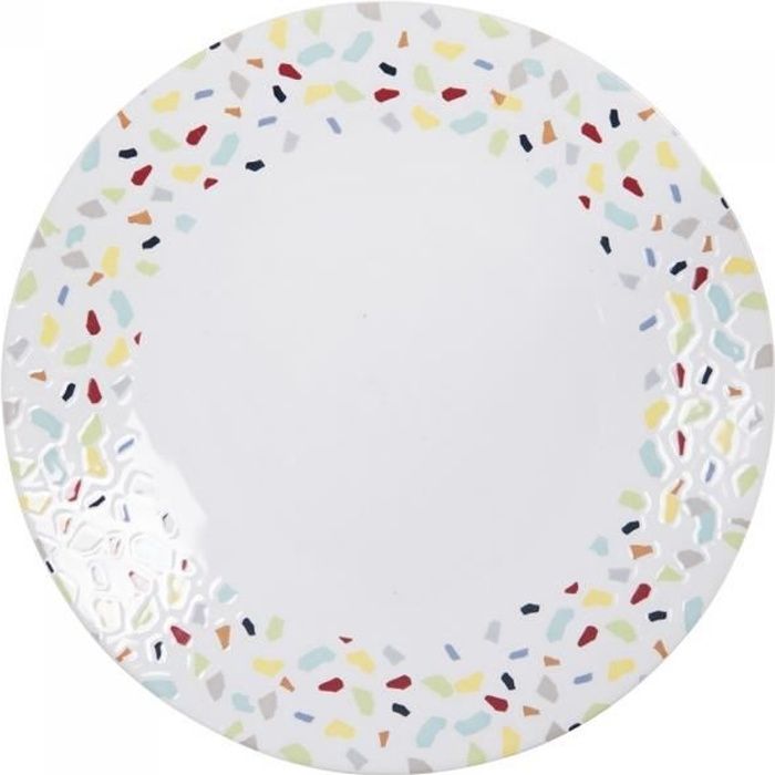 Assiette plate terrazzo 27 cm (lot de 6) - Table Passion Multicolore