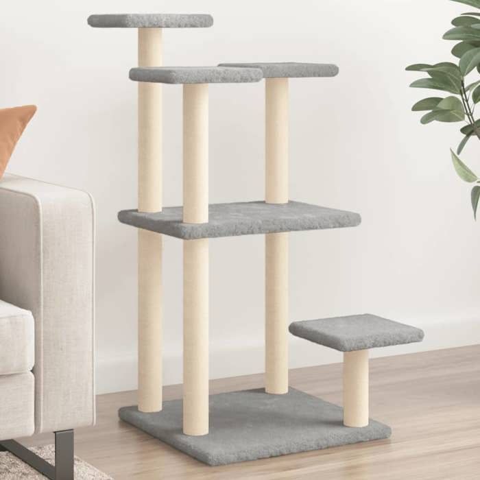Comparer les prix de vidaXL Arbres à chat avec plates-formes gris clair 98,5 cm