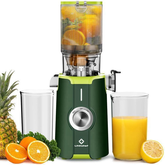 Extracteur de Jus - Sans Préparation - Grande bouche 115 mm à fruits entiers -Nettoyage Rapide -Rendement en jus de 99 % -Vert