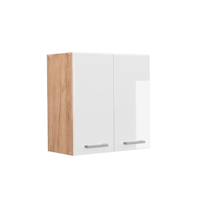 Elément haut de cuisine R-Line 60cm Blanc Haute brillance/Chêne de force doré Vicco 37108