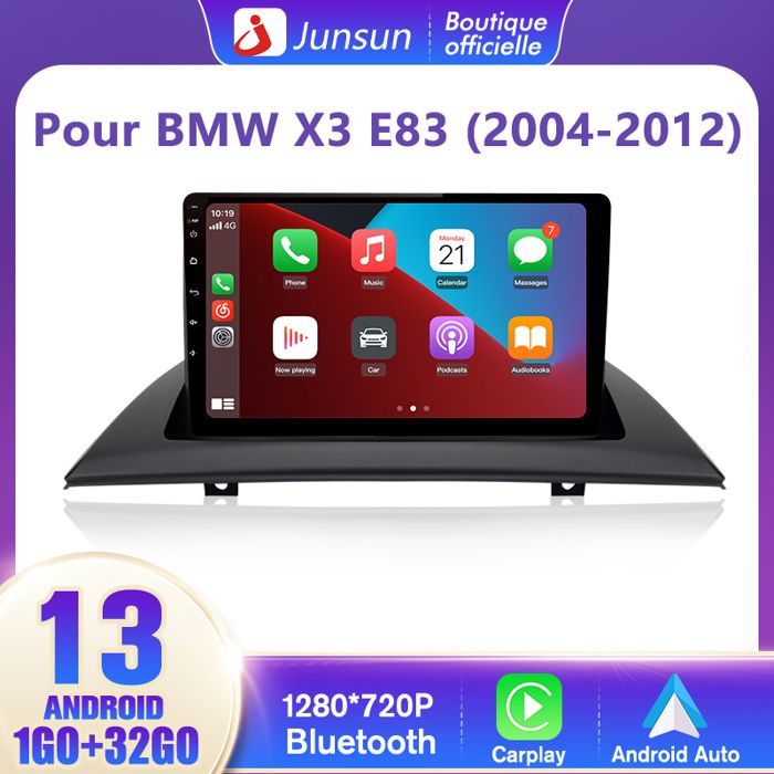 Radio Android 9" Para BMW X3 E83 2004-2012 - CarPlay Inalámbrico, GPS, 2GB+64GB, Cámara Trasera, Bluetooth