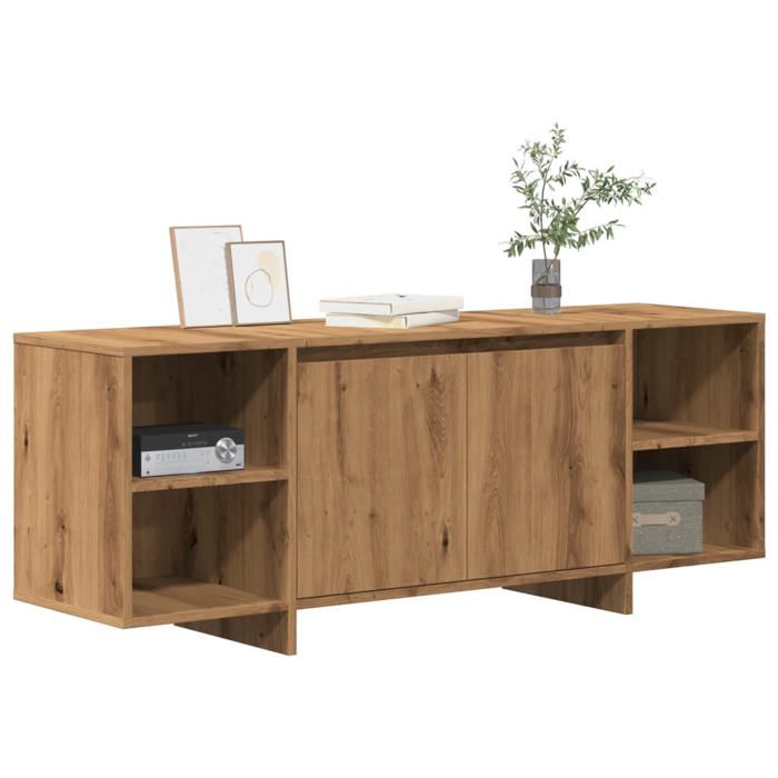 Armoire TV - UU - chêne artisanal 130x35x50 cm - bois dingénierie 85678912