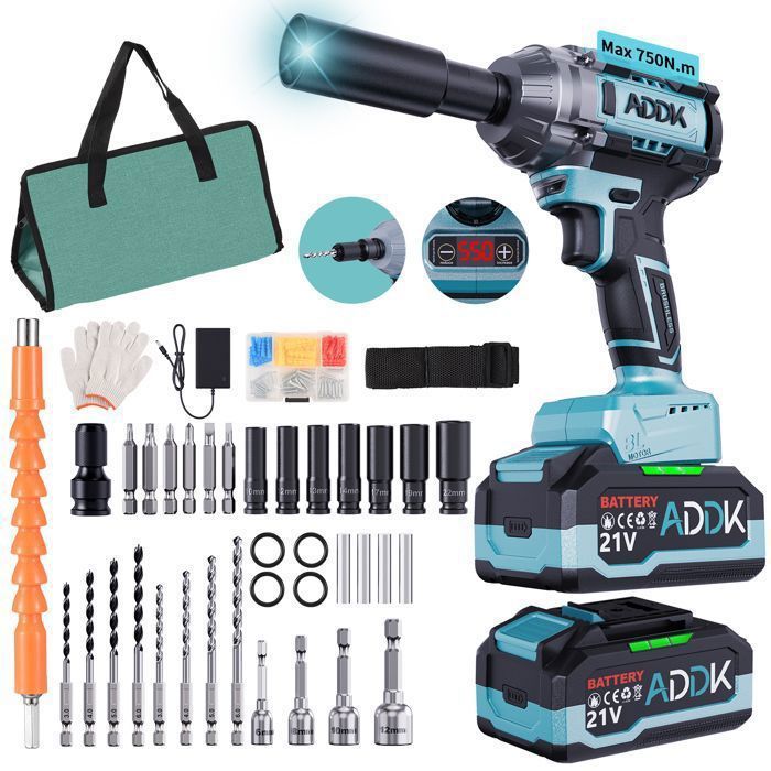 Combo Perceuse + Clé à Choc 20V – Kit Avec Batterie Et Chargeur – électrique