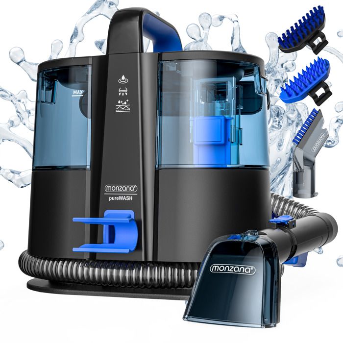 MONZANA® Shampouineuse 400W Aspirateur laveur portable Nettoyeur pour canapé tissus tapis moquettes voiture avec double réservoirs
