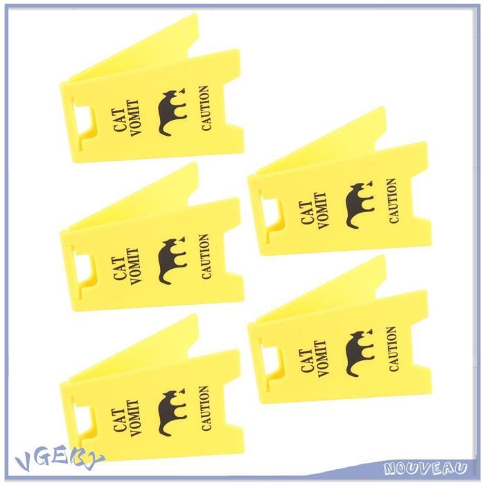 Comparer les prix de VGEBY Signe de vomit de chat 5pcs Cat Vomit Sign Funny Long Lasting Absproofing Abs Plastic Pet Averning animalerie jouet Chat