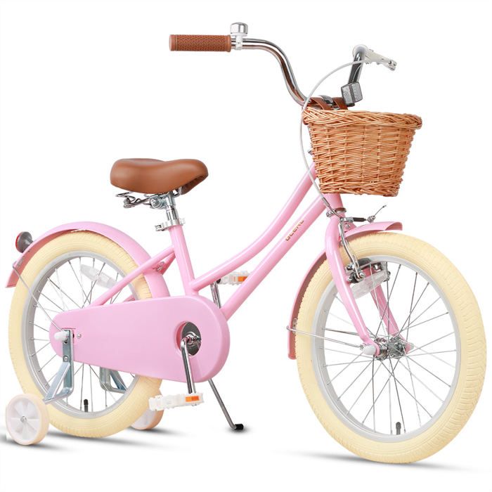 Vélo Licorne JOYSTAR Pour Filles 2-9 Ans - 12/14/16/18 Pouces Avec Siège Poupée, Panier Et Roues Stabilisatrices Amovibles