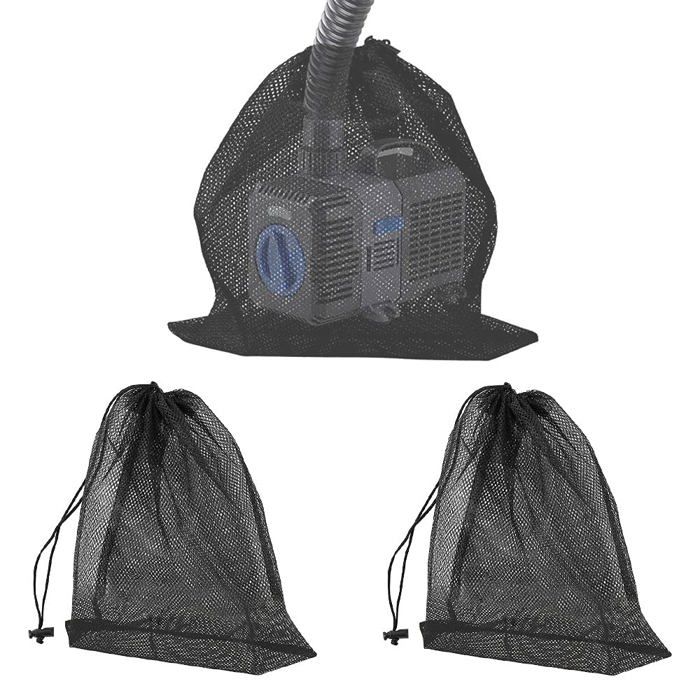 3 pcs Sacs filet filtre pour pompe détang 2×40×30 + 1×45×45 cm - maille robuste cordon de serrage
