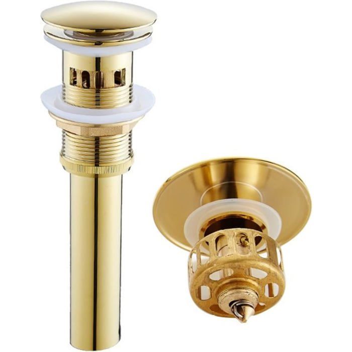 Lababo Label Bonde de lavabo universelle moderne Niuko Gold avec panier et bonde ...