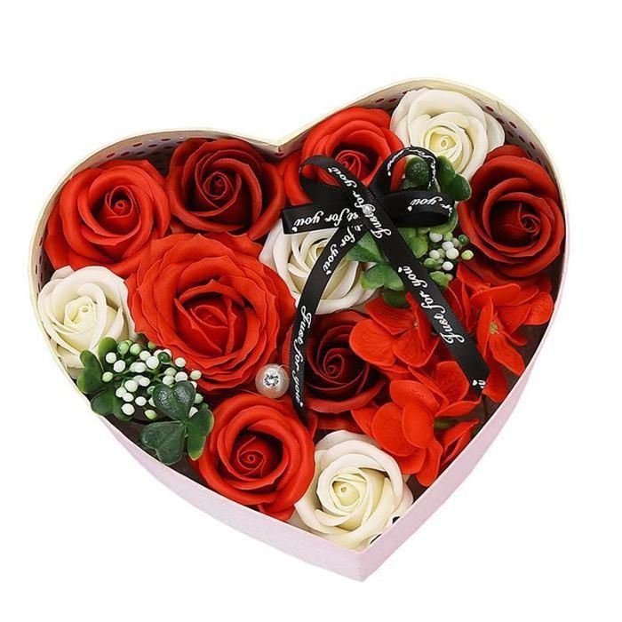 Momola Bouquet Fleurs De Savon DIY Saint Valentin - Coffret Rose Mariage Cadeau Pourpre