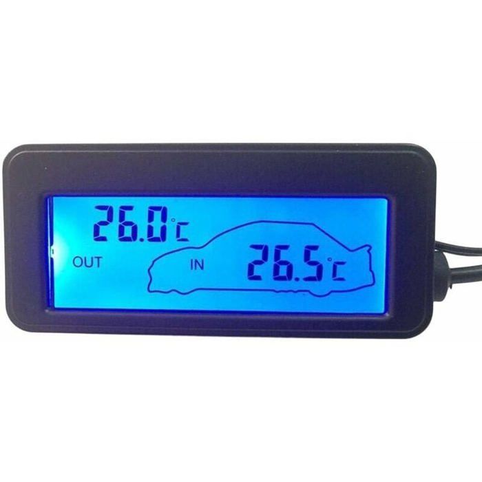 Meilleurs prix pour Thermometre Interieur Exterieur pour Voiture DC12V Thermomètre Numérique Thermomètre De Voiture Rétro-éclairage Mini Thermomètre