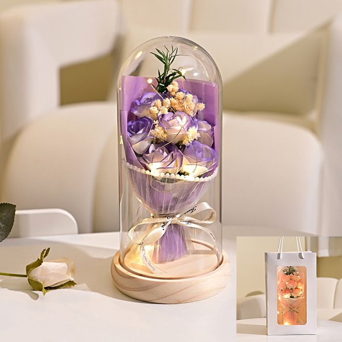 Rose éternelle Sous Cloche – La Belle Et La Bête, Dôme Verre, Saint-Valentin