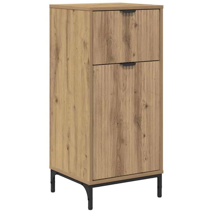 Meuble de salle de bain - vidaXL - Chêne artisanal - Bois dingénierie - 39.5x36x88 cm - Grand espace de rangement
