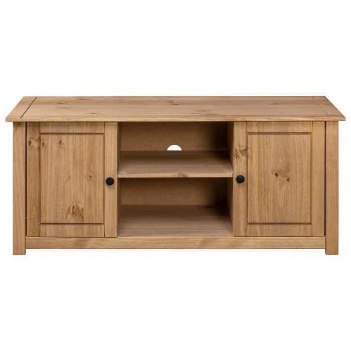 NEUF Armoire TV - Brun - Meuble TV - TABLE TV - 120x40x50 cm - Bois de pin massif Gamme Panama TT2834