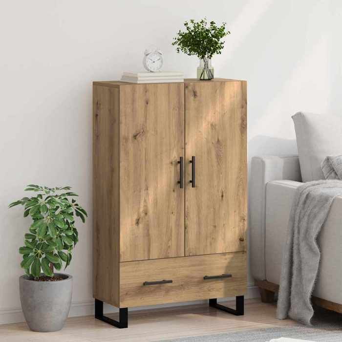 Haut Armoire - MOTHINESSTO - Chêne artisanal - 2 portes - 1 tiroir - 695 x 30 x 115 cm