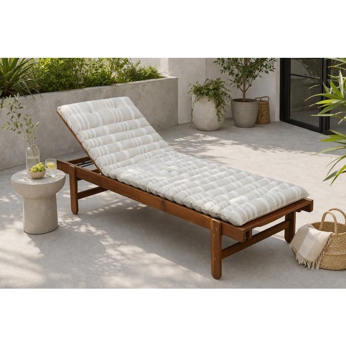 Coussin de sol ou Bain de soleil Rayure blanc 60 x 180cm