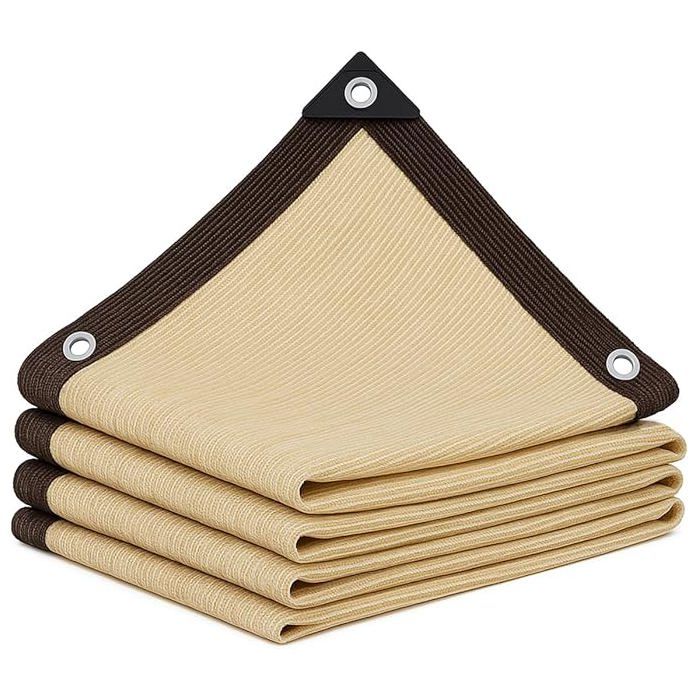 Toile dombrage sur mesure avec œillets — Voile dombrage pour pergola en HDPE résistant à la chaleur idéale pour terrasse balcon