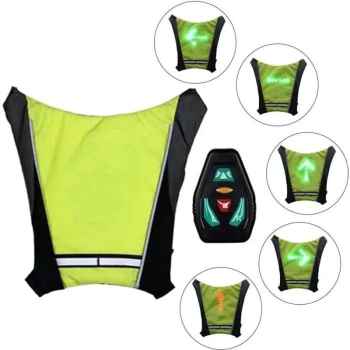 Gilet Dossard LED - Modèle 2022 - Télécommande sans fil - Résistant à leau - 15h autonomie