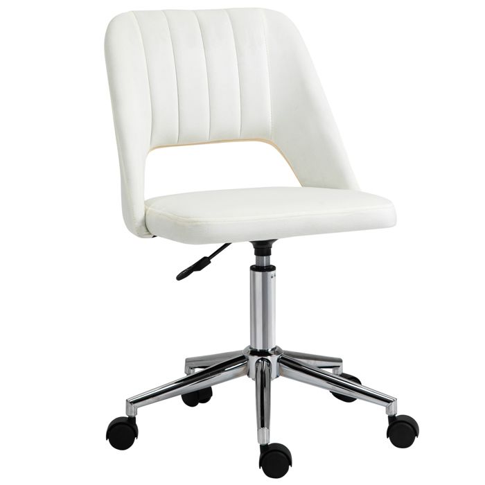 Fauteuil pivotant beige chaise de bureau réglable en hauteur pour salon et bureau compacte ergonomique et moderne