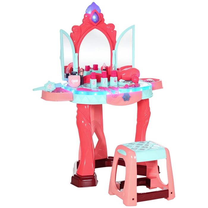 Coiffeuse enfant - AIYAPLAY - tabouret miroir lumière musique accessoires 3-6 ans - plastique - 57x34x76cm - multicolore Coiffeuse enfant - AIYAPLAY - tabouret miroir lumière musique accessoires 3-6 ans - plastique - 57x34x76cm - multicolore
