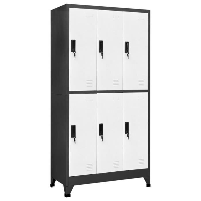 Armoire Métallique à Casiers Capwee 9 Cases - Gris/Bleu - 90kg Charge - Pour Bureau Ou École