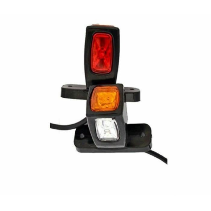 2x Feux de Gabarit 3 Led Orange Rouge Blanc en Caoutchouc 12/24V Feux Lateraux