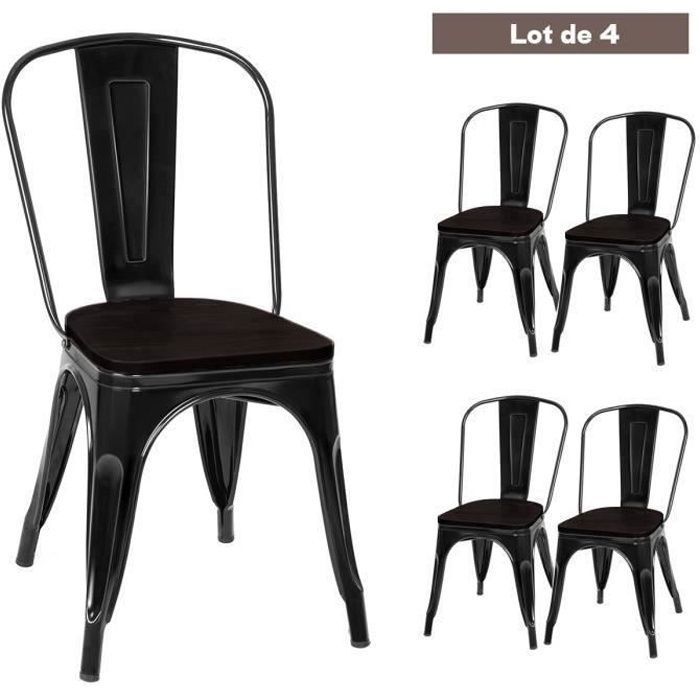 COSTWAY 4 Chaises Salle à Manger Empilables Style Industriel en Acier Convient pour Bistrot Cuisine Bar Café Jardin Balcon COSTWAY 4 Chaises Salle à Manger Empilables Style Industriel en Acier Convient pour Bistrot Cuisine Bar Café Jardin Balcon