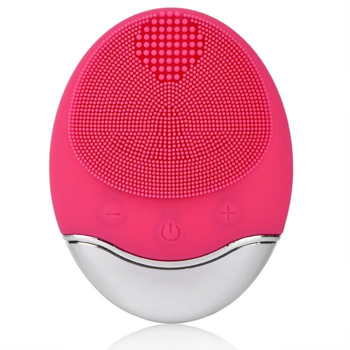 Brosse Nettoyante Visage Silicone – Vibrations Soniques, Rechargeable USB, étanche – Neuf