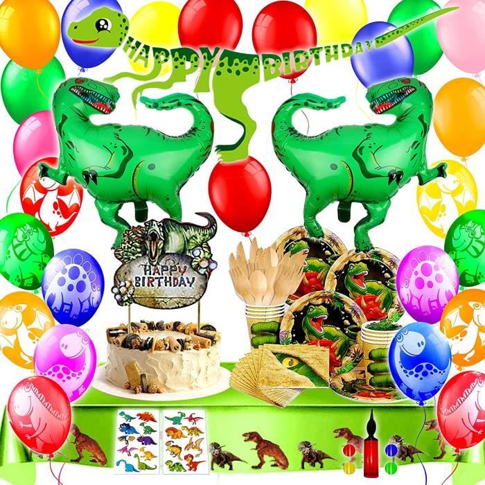 Kit Décoration Anniversaire Dinosaure - 9 Pièces En Nid D'abeille, Autocollants Inclus, Pour Fête Enfant
