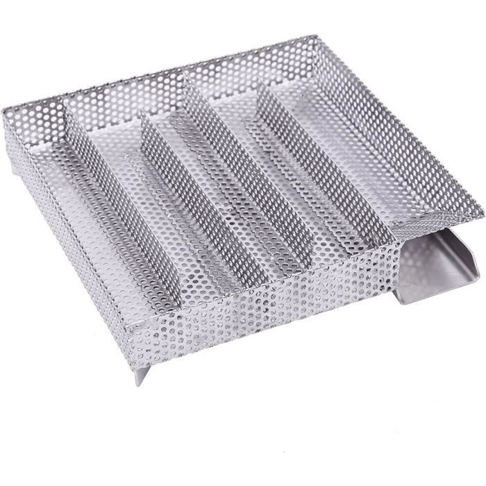 Fumoir En Acier Inoxydable 85x39x33 Cm - 4 Niveaux - Fumage à Chaud Et à Froid