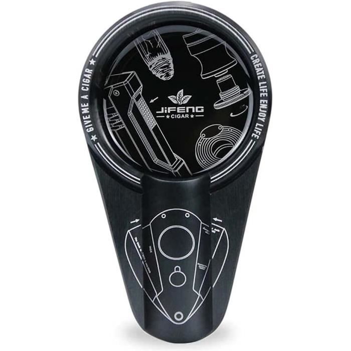 Cendrier Cigare Vintage CIGARLOONG – Acier Inoxydable 3 Fentes, Design Rond Élégant, Facile à Nettoyer