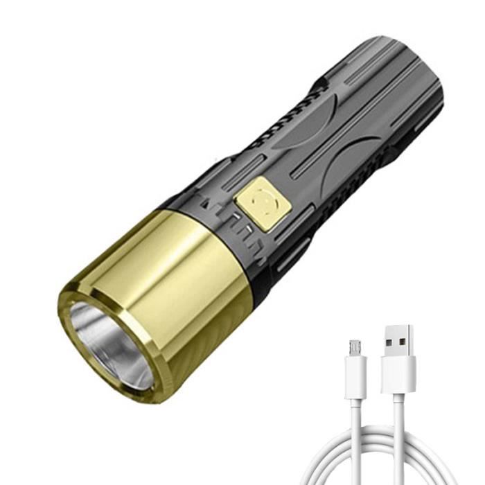 or - mini lampe de poche étanche ultra lumineuse, torche portable, rechargeable par usb, puissante, pour camp