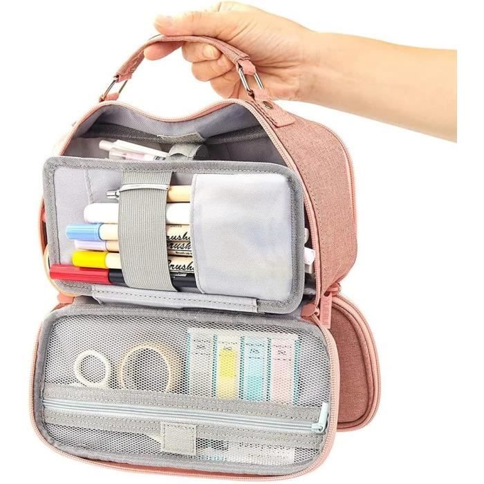 Trousse D Ecole Grande Crayon Pour Fille Garcon Trousse 3 Compartiments Trousse Scolaire Affaire Scolaire Pour Etudiants x514 Rose Cdiscount Bagagerie Maroquinerie