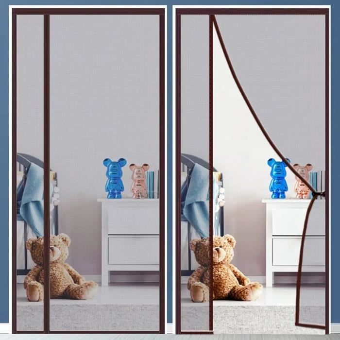 HL-YFC Porte Moustiquaire Magnétique Rideau 165x195cm Mailles Anti