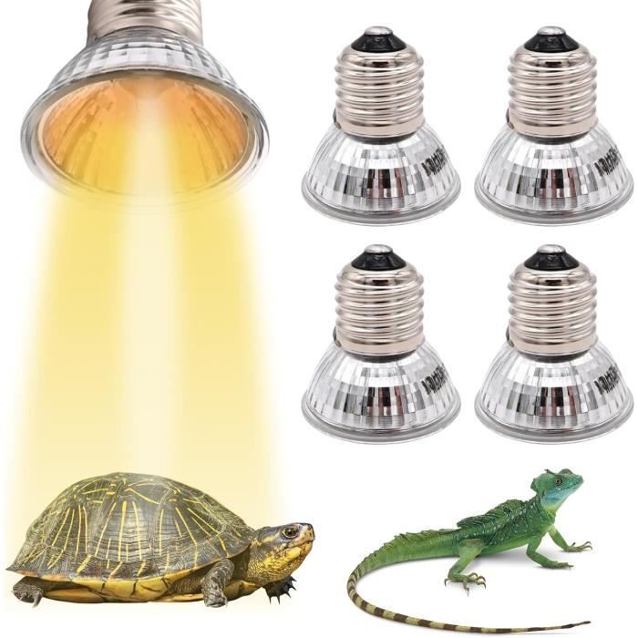 Lampe chauffante - UVA UVB - Tortue - 4 pièces - 50 W - Culot E27 Lampe chauffante - UVA UVB - Tortue - 4 pièces - 50 W - Culot E27