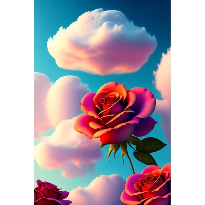 Kits De Peinture Diamant 5D, Yeesam Art Fleur Rose Papillon Animal Diy Mosa Que D Art Diamant Rond Kits De Broderie 30x40cm