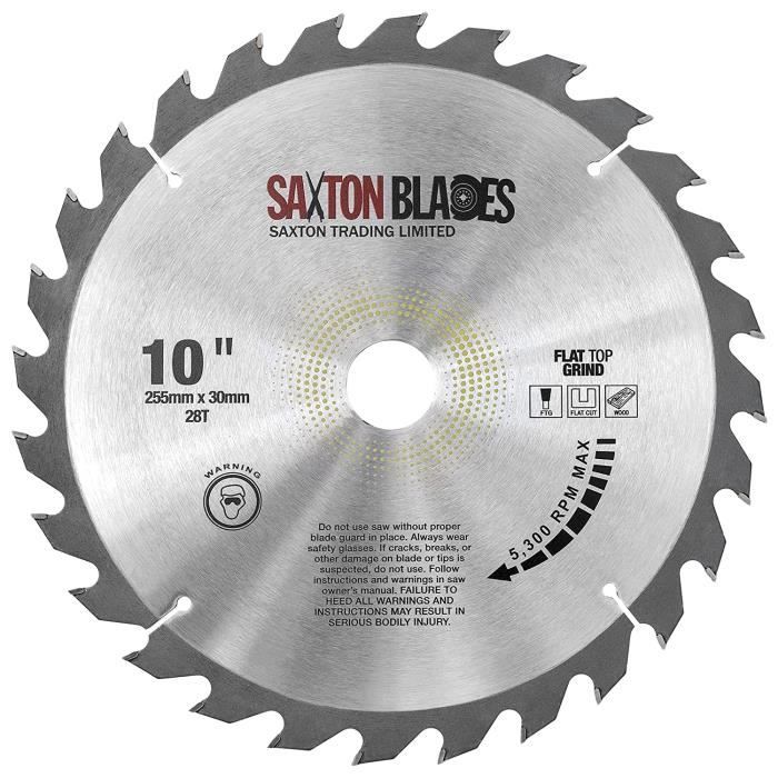 Lame De Scie Circulaire Saxton TCT 210mm - 40 Dents, Alésage 30mm (bagues Incluses) - Pour Bois, MDF, Contreplaqué