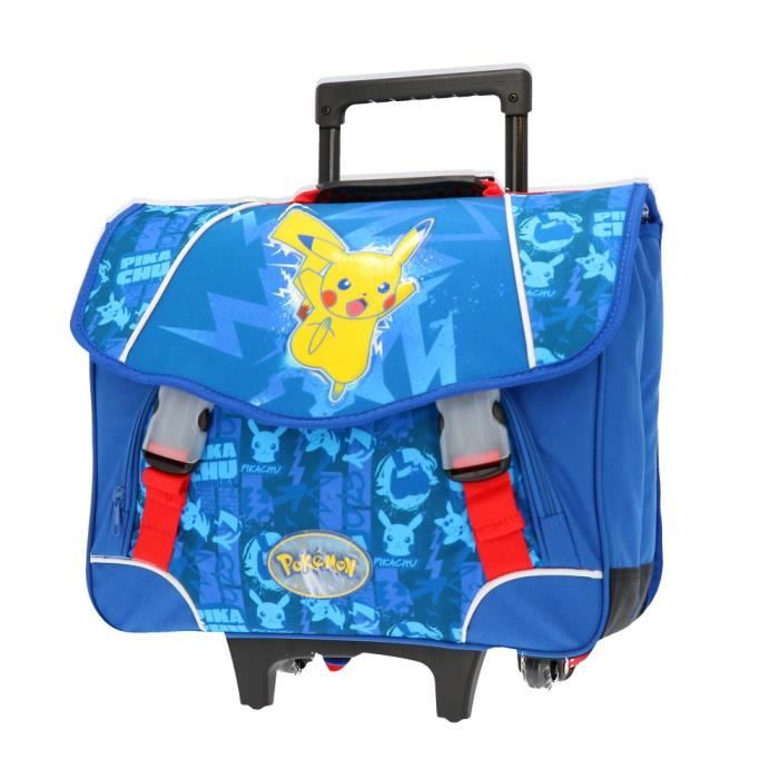 Bagtrotter Cartable A roulettes 41cm Bleu-Pokemon Pikachu 