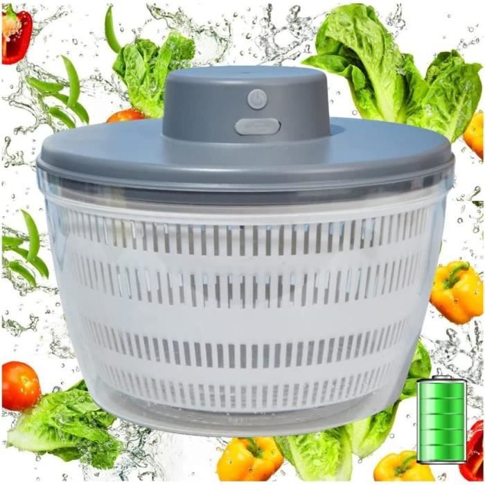 Essoreuse Légumes Fruits Nouilles Essoreuse à Salade électrique 6L - Rechargeable USB - Séchage Rapide - Sans BPA - Légumes Fruits Nouilles Séchoir Légumes 6L