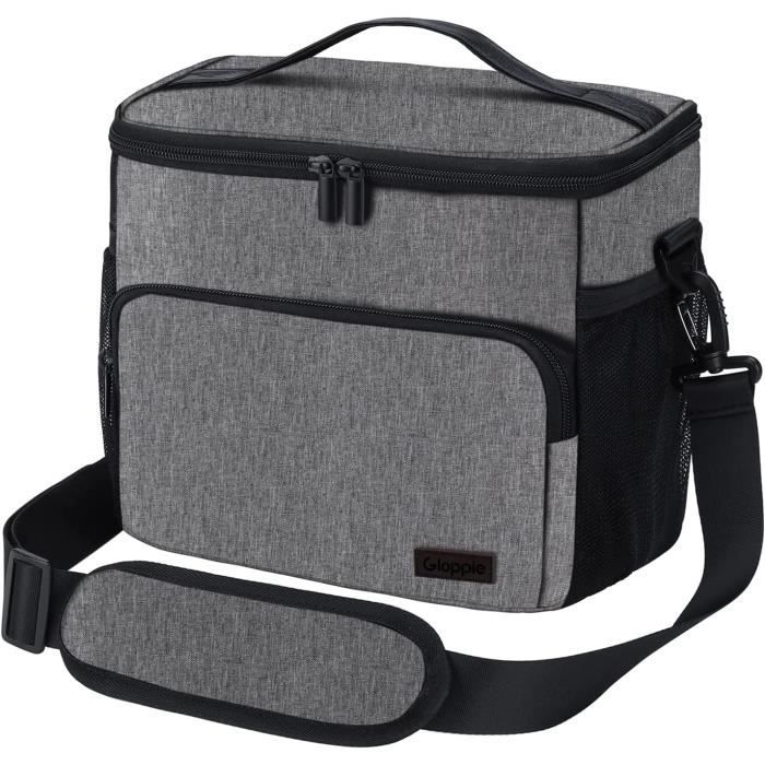 Sac Isotherme Repas AOSBOS 15L Avec Bandoulière - Grande Capacité Gris Pour Pique-Nique Et Bureau