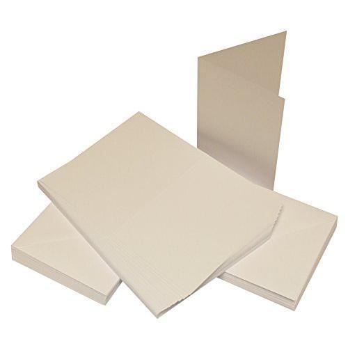 Crafts UK - 50 Cartes et enveloppes 10x10 cm, Blanc, 30/40 mm - 382 273