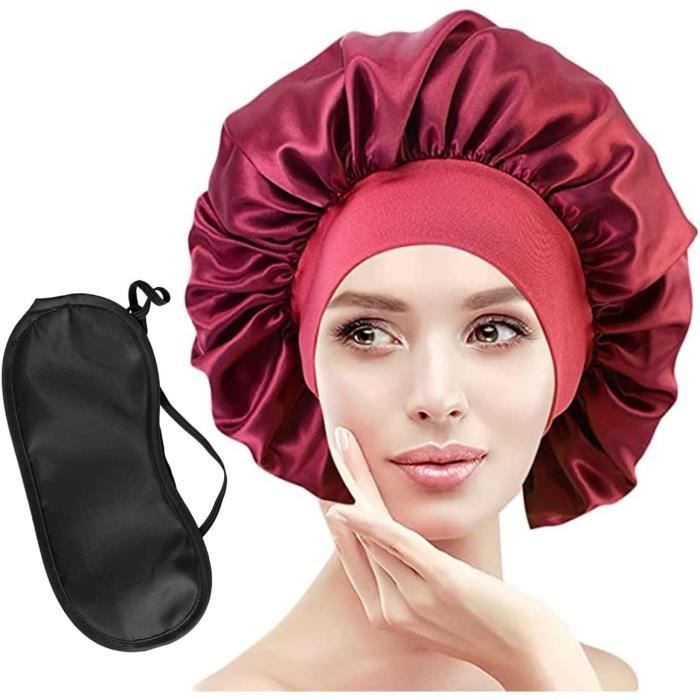 Bonnet De Nuit Et De Douche En Wax Et Satin - Protection Cheveux Multicolore Fait Main Au Togo